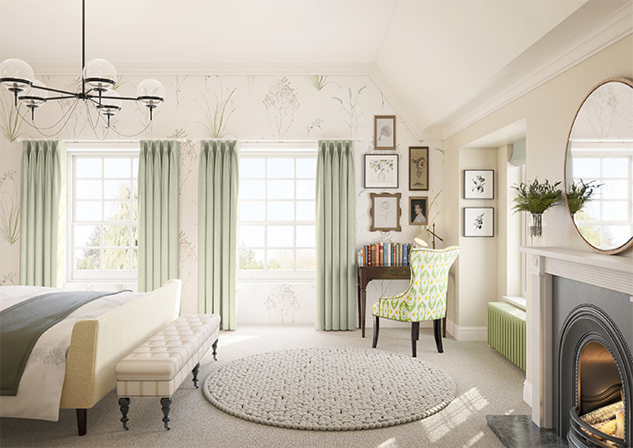 Delicate Chevron, Apple - Made to Measure Curtains - Image 14